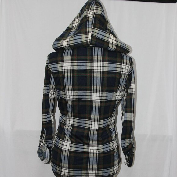 NWT Polly & Esther Juniors’ Plaid Faux Fur-Hoodie - Picture 10 of 14